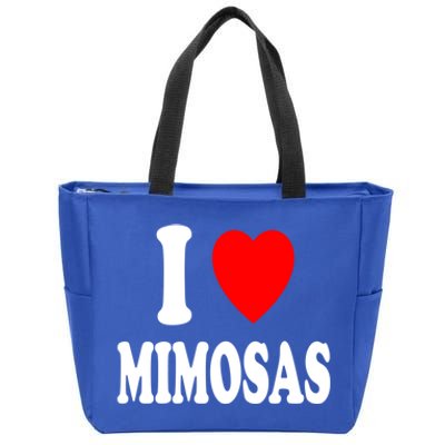 I Heart (Love) Mimosas Breakfast Brunch Day Ing Gift Zip Tote Bag