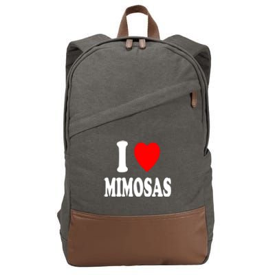 I Heart (Love) Mimosas Breakfast Brunch Day Ing Gift Cotton Canvas Backpack