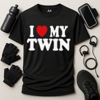 I HEART LOVE MY TWIN Cooling Performance Crew T-Shirt