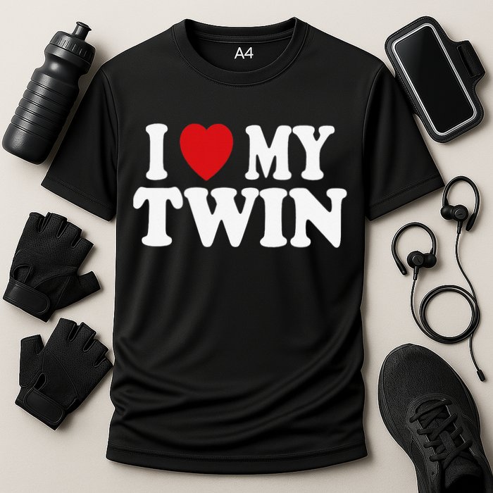 I HEART LOVE MY TWIN Cooling Performance Crew T-Shirt