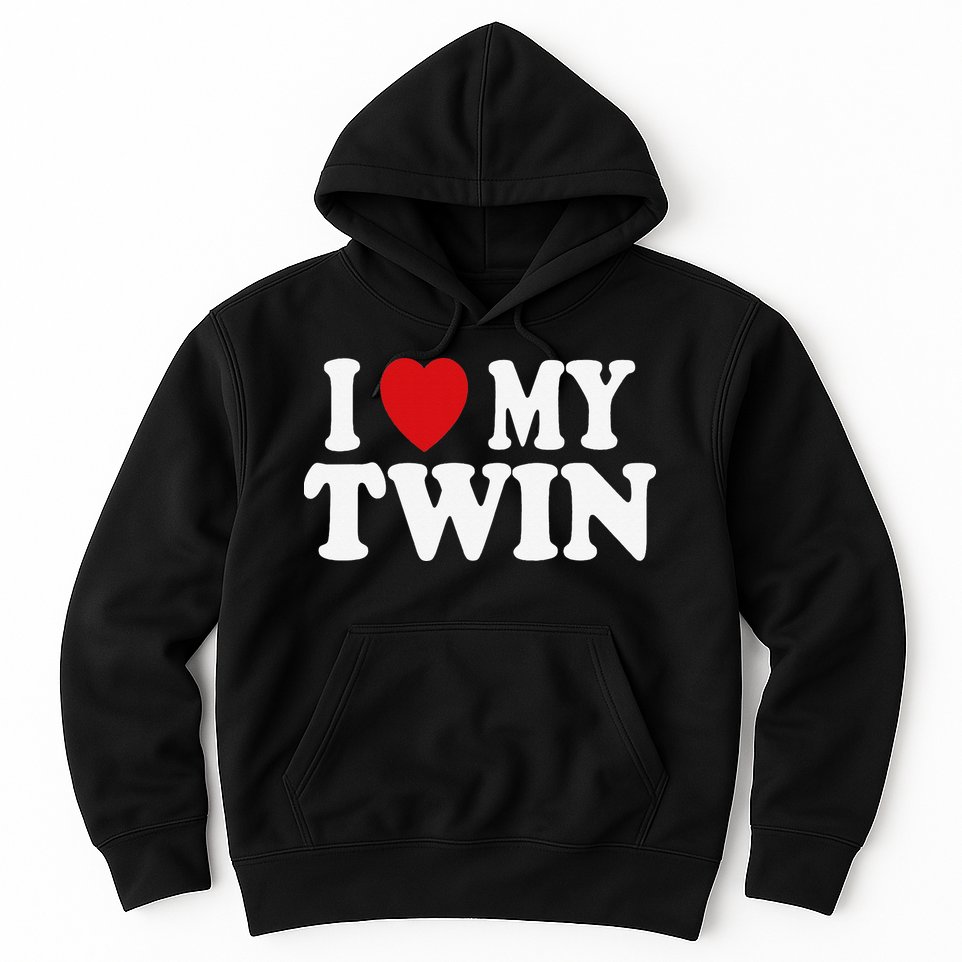 I HEART LOVE MY TWIN Hoodie