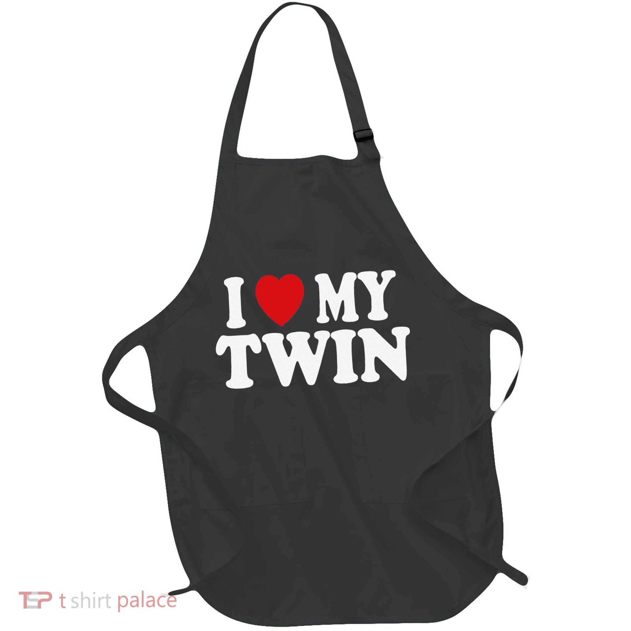 I HEART LOVE MY TWIN Apron
