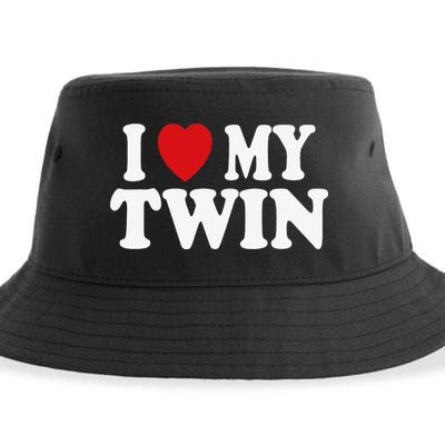 I HEART LOVE MY TWIN Sustainable Bucket Hat