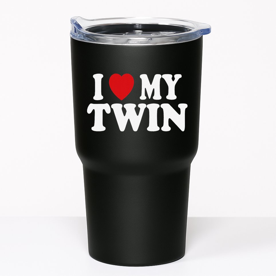 I HEART LOVE MY TWIN Tumbler