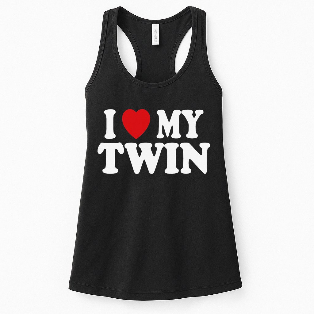 I HEART LOVE MY TWIN Womens Tank Top