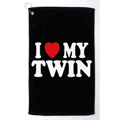 I HEART LOVE MY TWIN Golf Towel