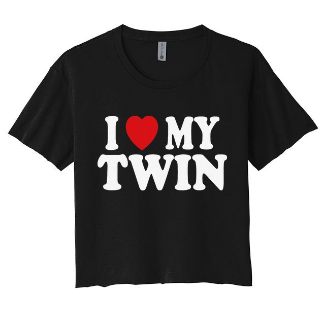 I HEART LOVE MY TWIN Crop Top