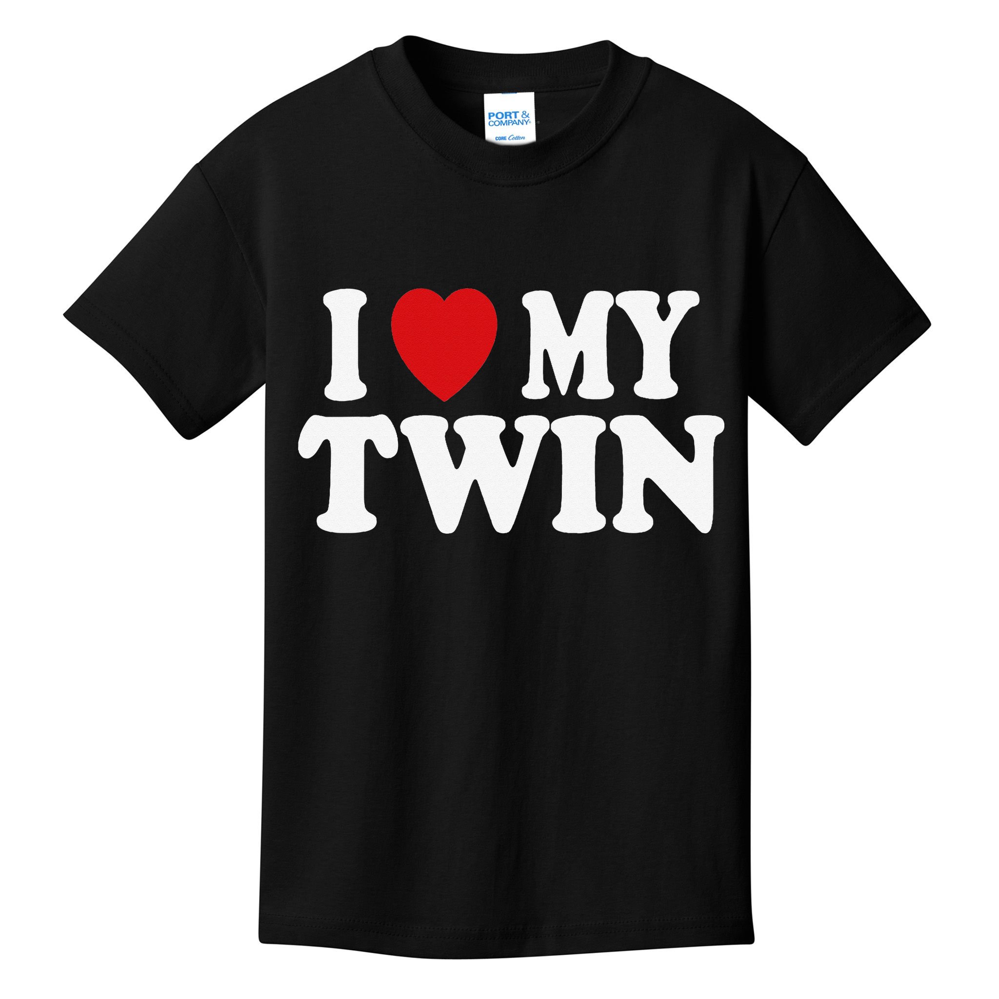 I HEART LOVE MY TWIN Kids T-Shirt