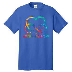 Infinity Heart Love Autism Awareness Needs No Words Tie Dye Funny Gift Tall T-Shirt