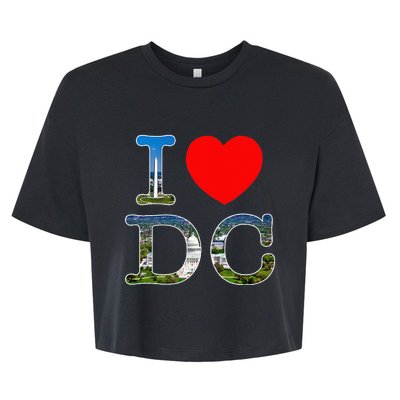 I Heart Love Washington WA DC Classic Font Bella+Canvas Jersey Crop Tee