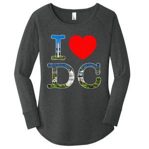 I Heart Love Washington WA DC Classic Font Women's Perfect Tri Tunic Long Sleeve Shirt