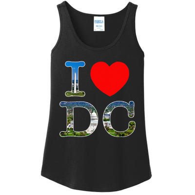 I Heart Love Washington WA DC Classic Font Ladies Essential Tank