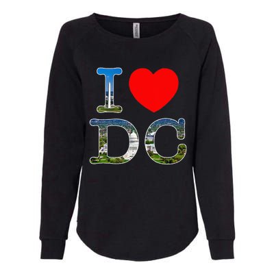 I Heart Love Washington WA DC Classic Font Womens California Wash Sweatshirt