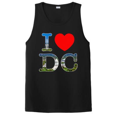 I Heart Love Washington WA DC Classic Font PosiCharge Competitor Tank