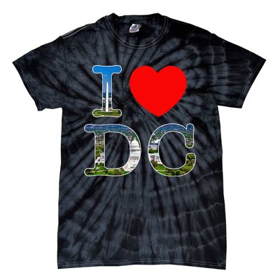 I Heart Love Washington WA DC Classic Font Tie-Dye T-Shirt