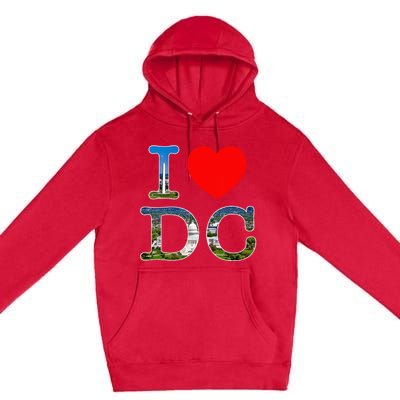 I Heart Love Washington WA DC Classic Font Premium Pullover Hoodie