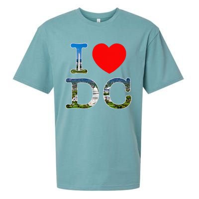 I Heart Love Washington WA DC Classic Font Sueded Cloud Jersey T-Shirt