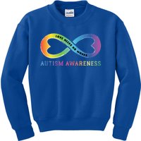 Infinity Heart Love Autism Awareness Needs No Words Tie Dye Gift Kids Sweatshirt