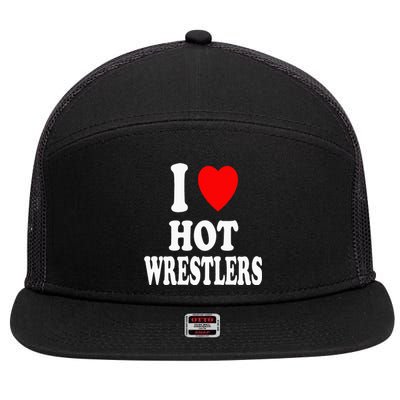 I Heart (Love) Hot Wrestlers Athletic Amateur Sexy Attracted 7 Panel Mesh Trucker Snapback Hat