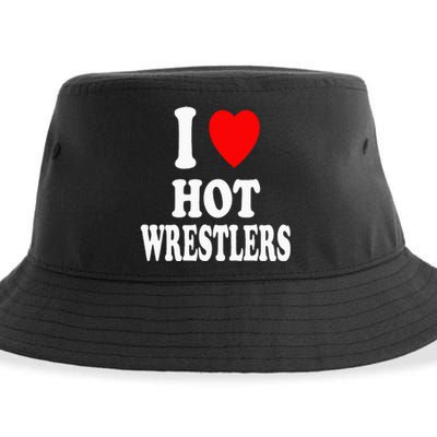 I Heart (Love) Hot Wrestlers Athletic Amateur Sexy Attracted Sustainable Bucket Hat