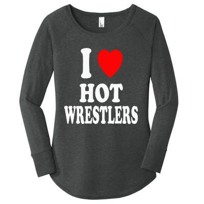 I Heart (Love) Hot Wrestlers Athletic Amateur Sexy Attracted Women's Perfect Tri Tunic Long Sleeve Shirt