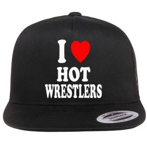 I Heart (Love) Hot Wrestlers Athletic Amateur Sexy Attracted Flat Bill Trucker Hat