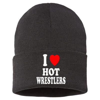 I Heart (Love) Hot Wrestlers Athletic Amateur Sexy Attracted Sustainable Knit Beanie