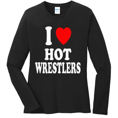 I Heart (Love) Hot Wrestlers Athletic Amateur Sexy Attracted Ladies Long Sleeve Shirt