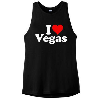 I HEART LOVE LAS VEGAS NEVADA Ladies PosiCharge Tri-Blend Wicking Tank