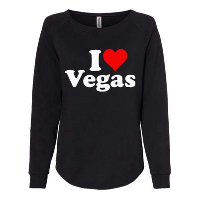 I HEART LOVE LAS VEGAS NEVADA Womens California Wash Sweatshirt