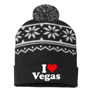 I HEART LOVE LAS VEGAS NEVADA USA-Made Snowflake Beanie