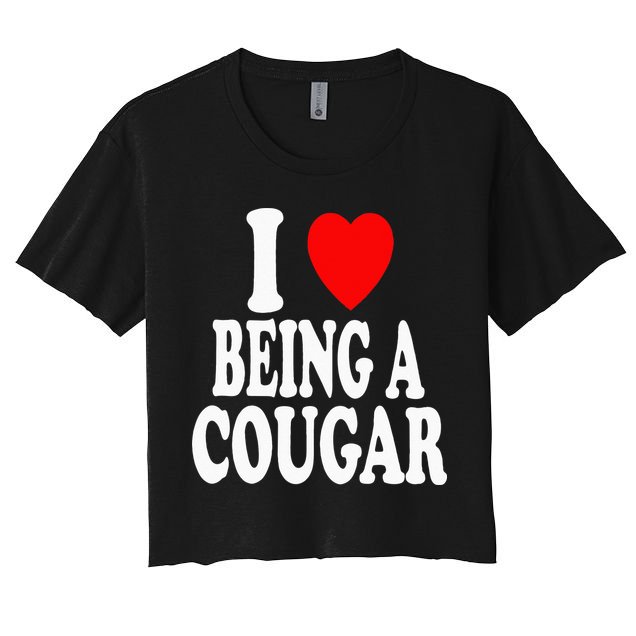 I Heart (Love) Being A Cougar Hot Older Woman Crop Top