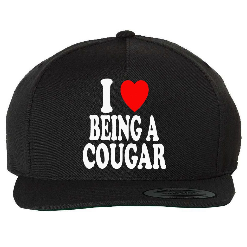 I Heart (Love) Being A Cougar Hot Older Woman Wool Snapback Cap
