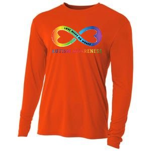 Infinity Heart Love Autism Awareness Needs No Words Tie Dye Gift Cooling Performance Long Sleeve Crew