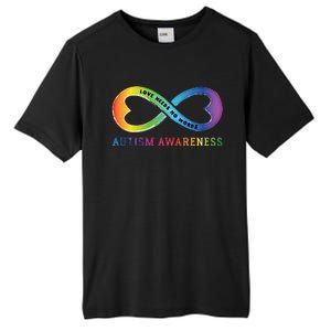 Infinity Heart Love Autism Awareness Needs No Words Tie Dye Gift Tall Fusion ChromaSoft Performance T-Shirt