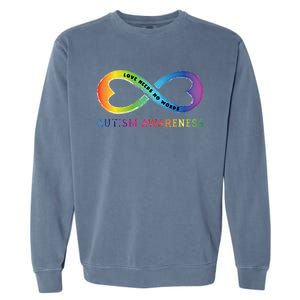 Infinity Heart Love Autism Awareness Needs No Words Tie Dye Gift Garment-Dyed Sweatshirt