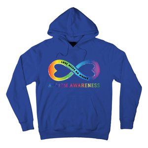 Infinity Heart Love Autism Awareness Needs No Words Tie Dye Gift Hoodie