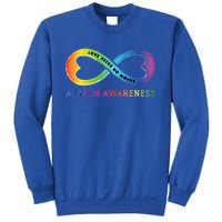 Infinity Heart Love Autism Awareness Needs No Words Tie Dye Gift Sweatshirt