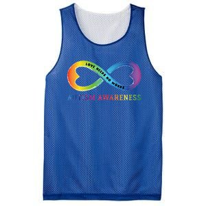 Infinity Heart Love Autism Awareness Needs No Words Tie Dye Gift Mesh Reversible Basketball Jersey Tank