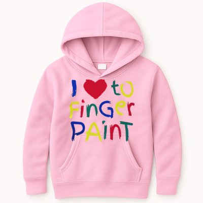 I Heart Love To Finger Paint IM Paint Kids Hoodie