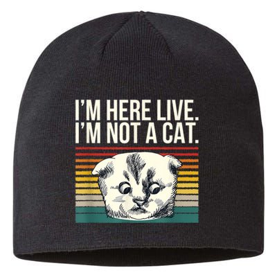 IM Here Live IM Not A Cat Sustainable Beanie