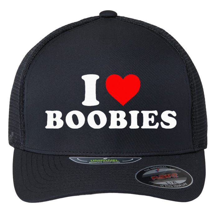 I Heart Love Boobies Flexfit Unipanel Trucker Cap