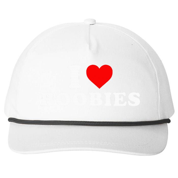 I Heart Love Boobies Snapback Five-Panel Rope Hat