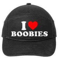 I Heart Love Boobies 7-Panel Snapback Hat