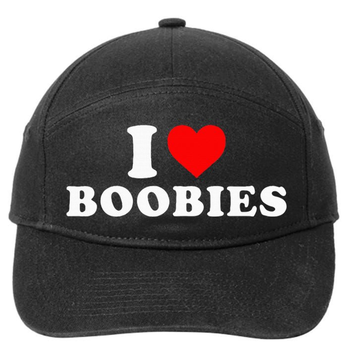 I Heart Love Boobies 7-Panel Snapback Hat