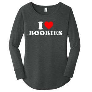 I Heart Love Boobies Women's Perfect Tri Tunic Long Sleeve Shirt