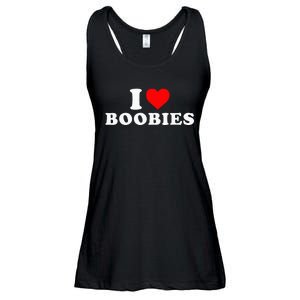 I Heart Love Boobies Ladies Essential Flowy Tank