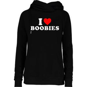 I Heart Love Boobies Womens Funnel Neck Pullover Hood