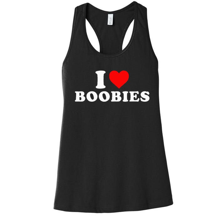 I Heart Love Boobies Women's Racerback Tank