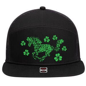 Irish Horse Lover Horseback Riding Equestrian Rider Shamrock Great Gift 7 Panel Mesh Trucker Snapback Hat